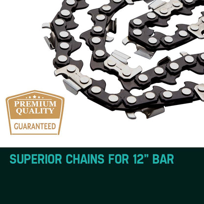 2 x 0.3m Chainsaw Chain for 0.3m Bar - Low Kickback Replacement for Pole Saws