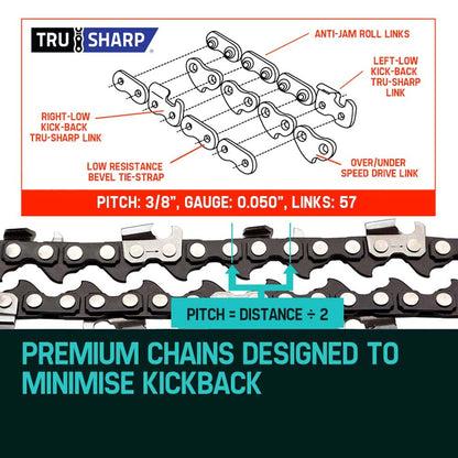 16 Meter Chainsaw Chain for SX38 38cc Saws - 57 Link Tru-Sharp Replacement