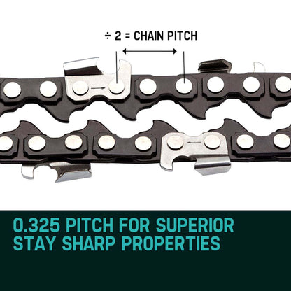 20m Chainsaw Chain Replacement for 62CC/66CC Saws - 76 Link, Low Kick-Back