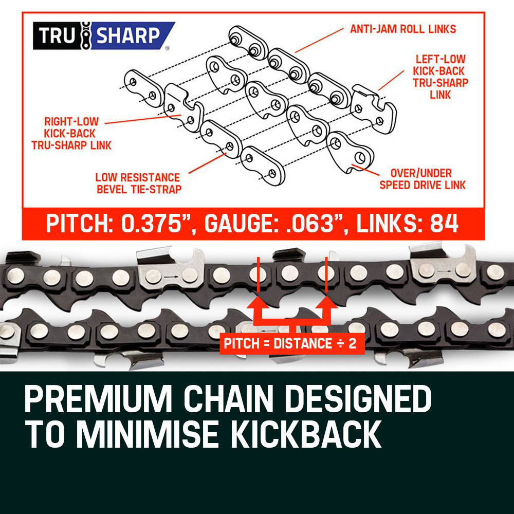 2 x 6.7m Chainsaw Chain for 0.325m Pitch & 0.058m Gauge with 86 Links