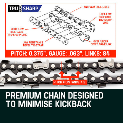 2 x 6.7m Chainsaw Chain for 0.325m Pitch & 0.058m Gauge with 86 Links