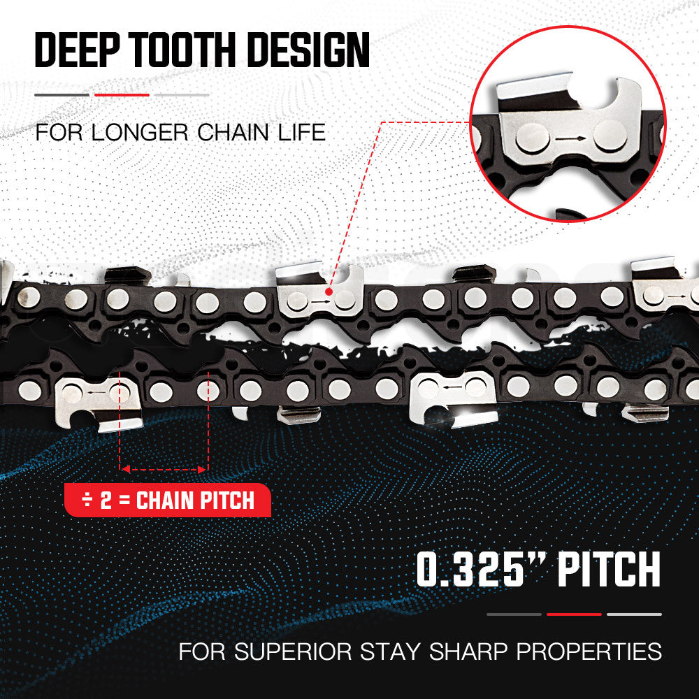 22m Premium Chainsaw Chain Replacement with Tru-Sharp Technology, 86 Links
