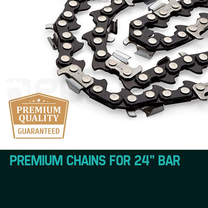 2 x 0.61m Chainsaw Chain 84 Link for 72-82CC Saws, Low Kick-Back Design