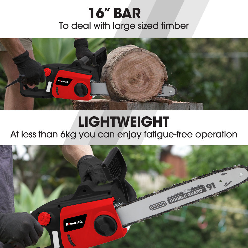 2000W Electric Chainsaw with 0.4m Oregon Bar, Auto Lubrication System