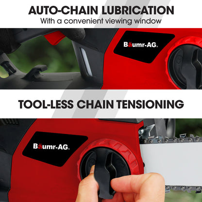 2400W Electric Chainsaw with 0.4m Oregon Bar and Chain, Lightweight Design