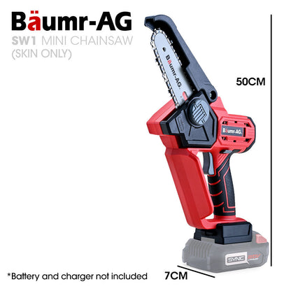 20V Cordless Mini Chainsaw Skin, Lightweight Electric Pruner - 2.6kg, 0.12m Cutting
