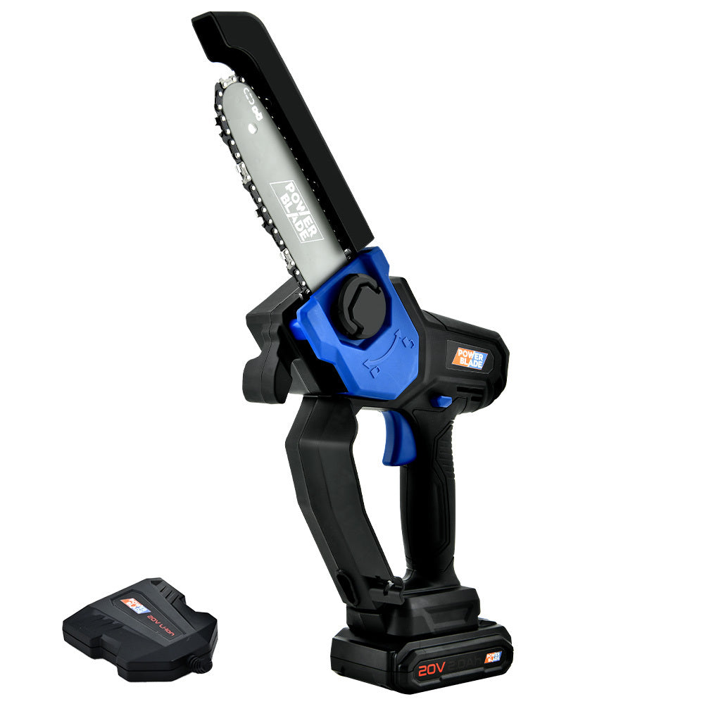 20V Cordless Mini Chainsaw with 0.15m Bar, Battery & Charger Included