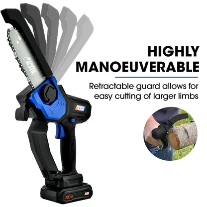 Cordless 20V Mini Chainsaw & Pole Saw Kit, Telescopic Electric Tree Pruner