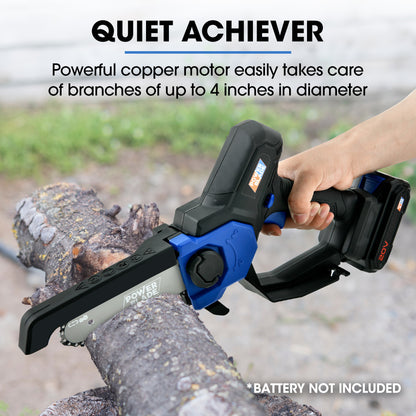 20V Cordless Mini Chainsaw, Lightweight 1.6kg, Electric Tree Pruner with Safety Features