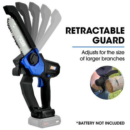 20V Cordless Mini Chainsaw, Lightweight 1.6kg, Electric Tree Pruner with Safety Features