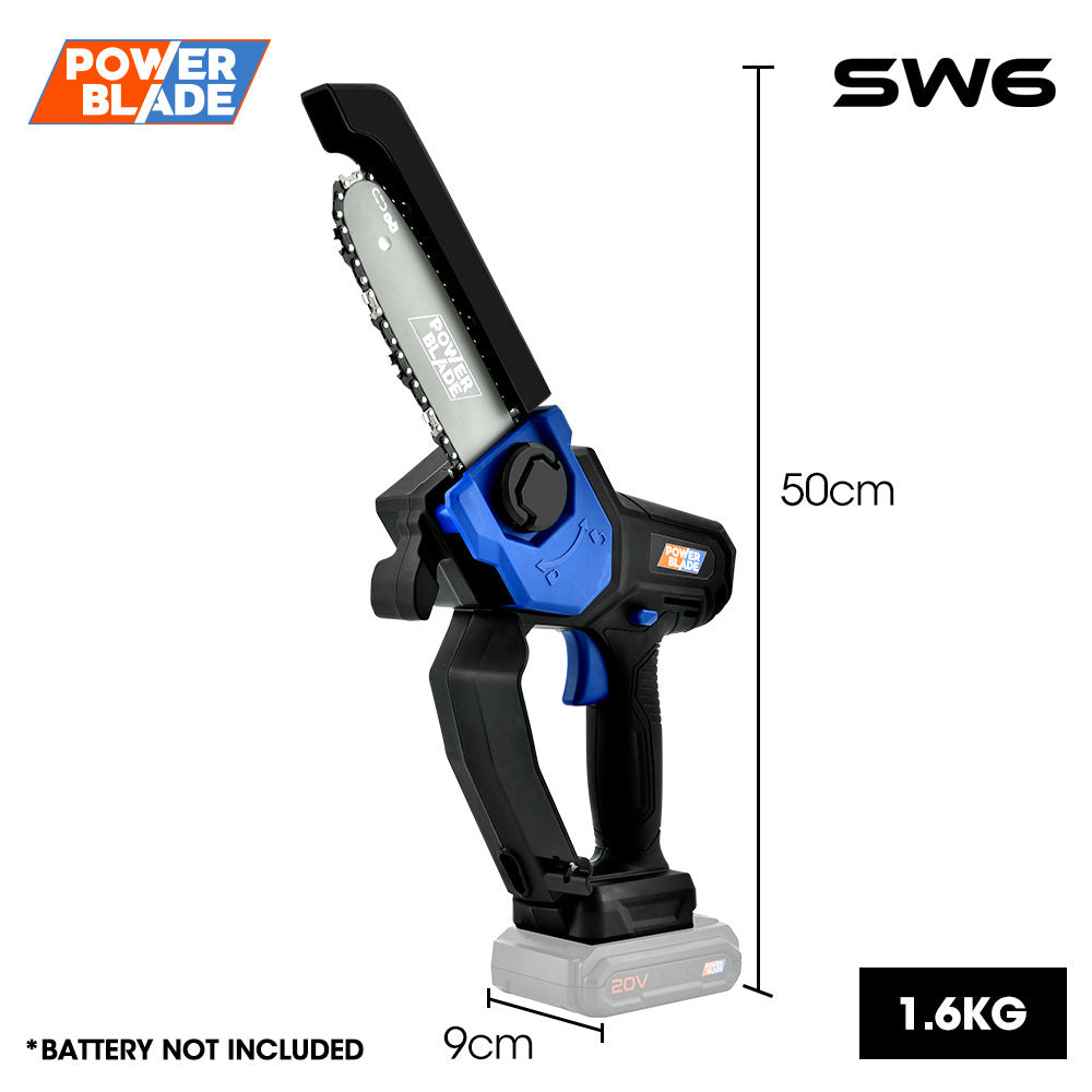 20V Cordless Mini Chainsaw, Lightweight 1.6kg, Electric Tree Pruner with Safety Features