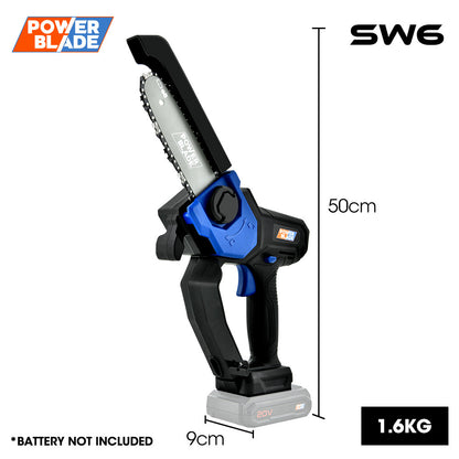 20V Cordless Mini Chainsaw, Lightweight 1.6kg, Electric Tree Pruner with Safety Features