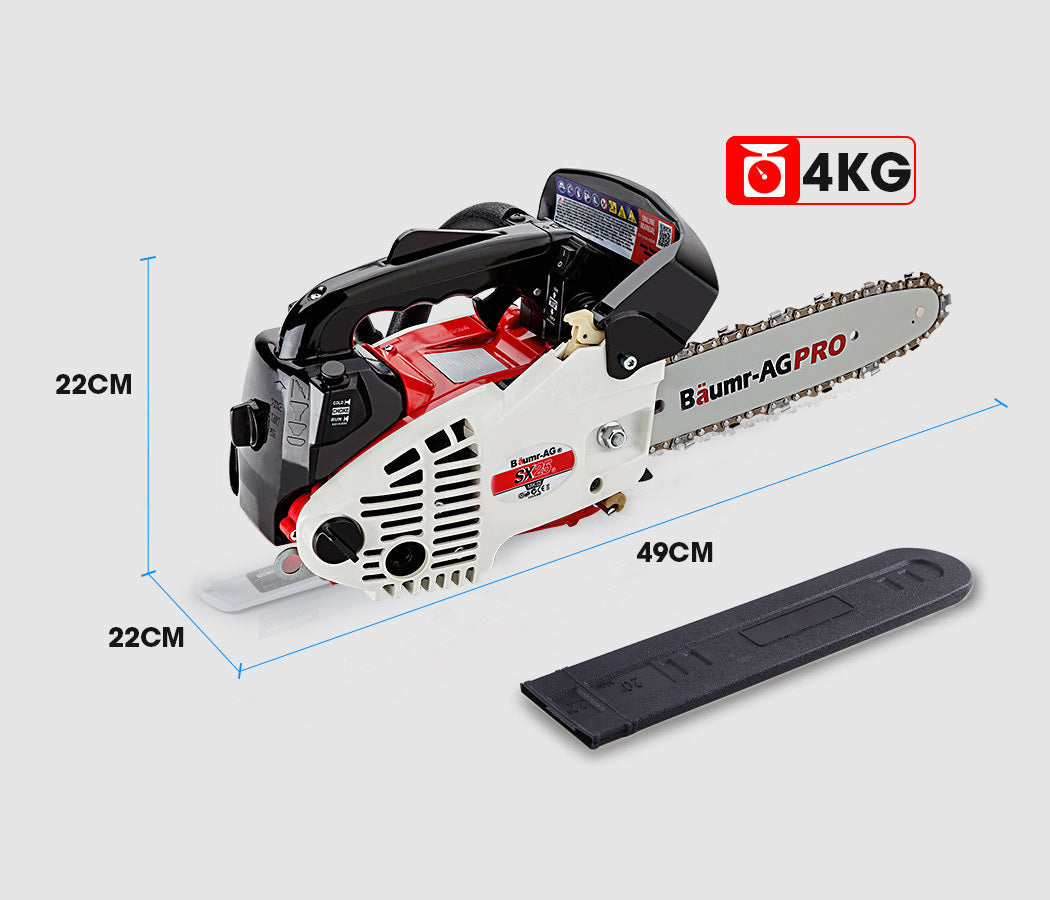 Compact 25cc Petrol Chainsaw with 0.25m Bar and Ergonomic Grip for Arborists