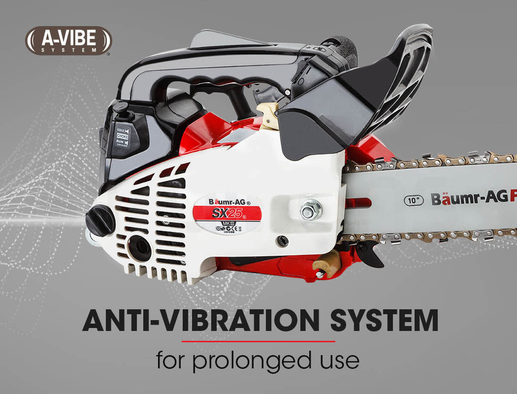 Compact 25cc Petrol Chainsaw with 0.25m Bar and Ergonomic Grip for Arborists