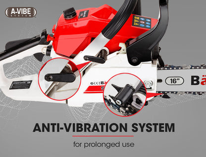 Compact 38cc Petrol Chainsaw with 0.4m Bar, E-Start, and 3.2HP Power