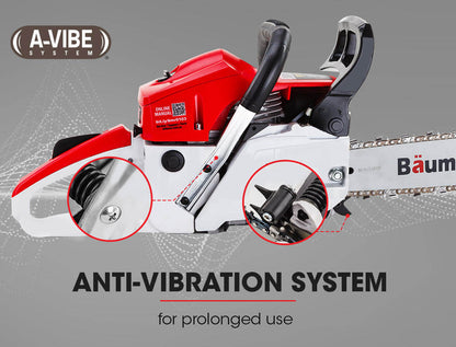 45cc Petrol Chainsaw with 0.45m Bar, E-Start, 6kg Lightweight Design
