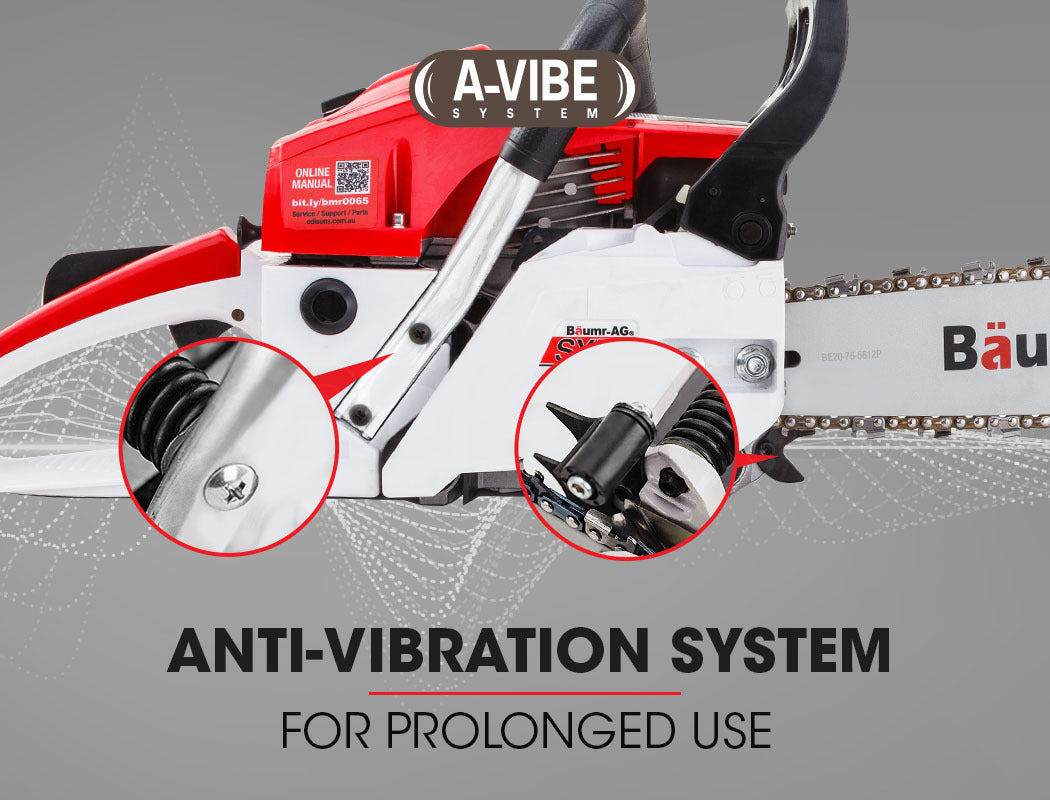 52cc Petrol Chainsaw with 0.5m Bar, E-Start System, Lightweight 6.4kg Design