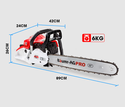 52cc Petrol Chainsaw with 0.5m Bar, E-Start System, Lightweight 6.4kg Design