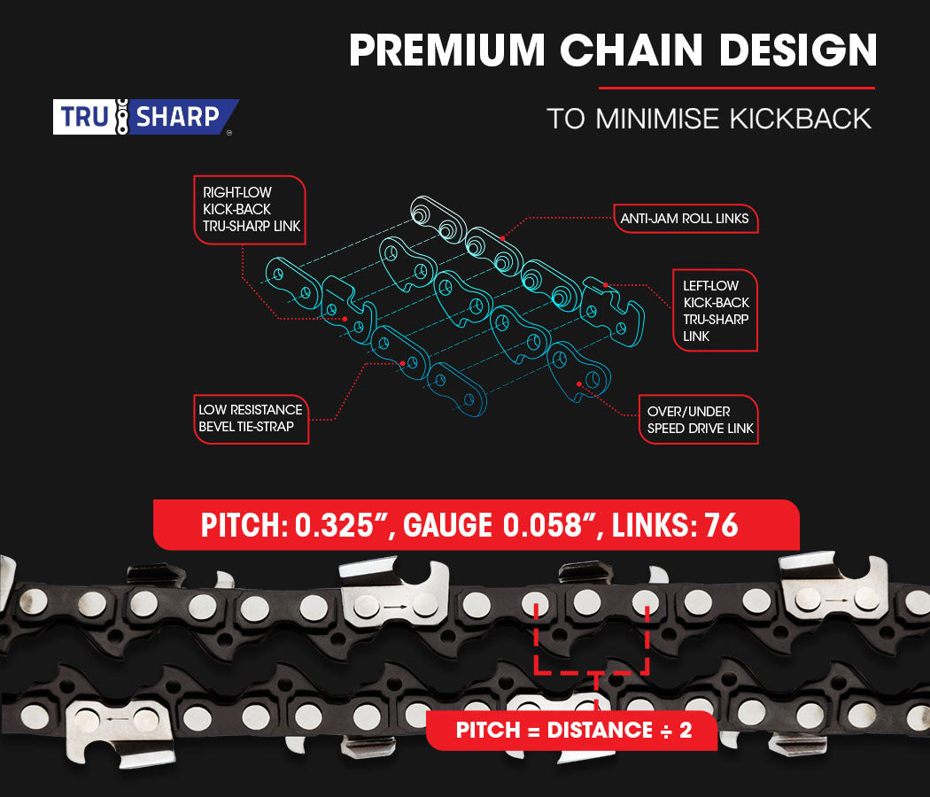 52cc Petrol Chainsaw with 0.5m Bar, E-Start System, Lightweight 6.4kg Design
