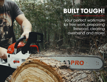 62cc Petrol Chainsaw 0.5 Meter Bar with E-Start and Safety Pack