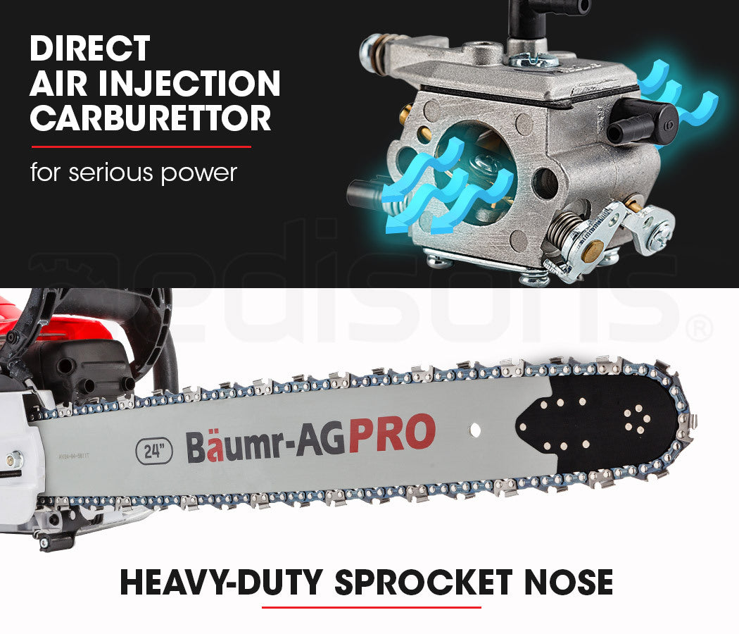 Professional Petrol Chainsaw with 0.61m Bar and E-Start System for Tree Pruning