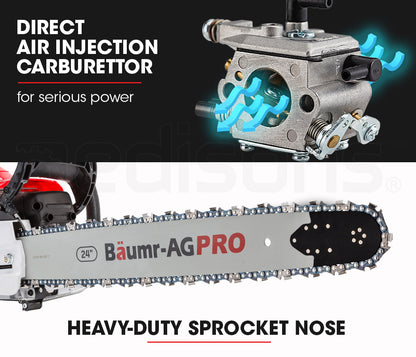Professional Petrol Chainsaw with 0.61m Bar and E-Start System for Tree Pruning