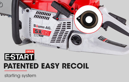 Professional Petrol Chainsaw 0.6m Bar with E-Start and Safety Pack