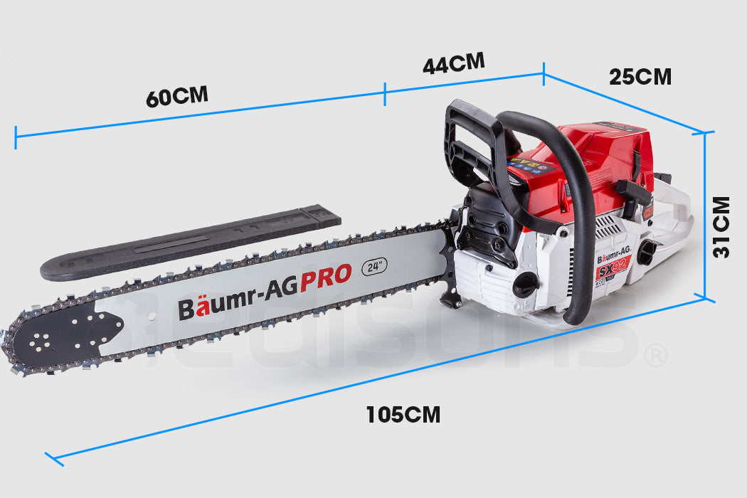 Professional Petrol Chainsaw 0.6m Bar with E-Start and Safety Pack