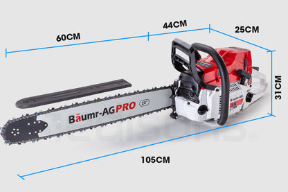 Professional Petrol Chainsaw 0.6m Bar with E-Start and Safety Pack