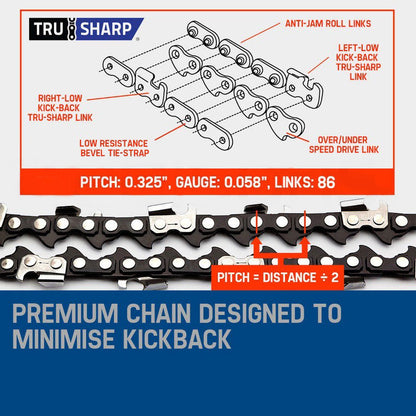 Petrol Commercial Chainsaw 0.56m Bar, E-Start for Tree Pruning and Cutting