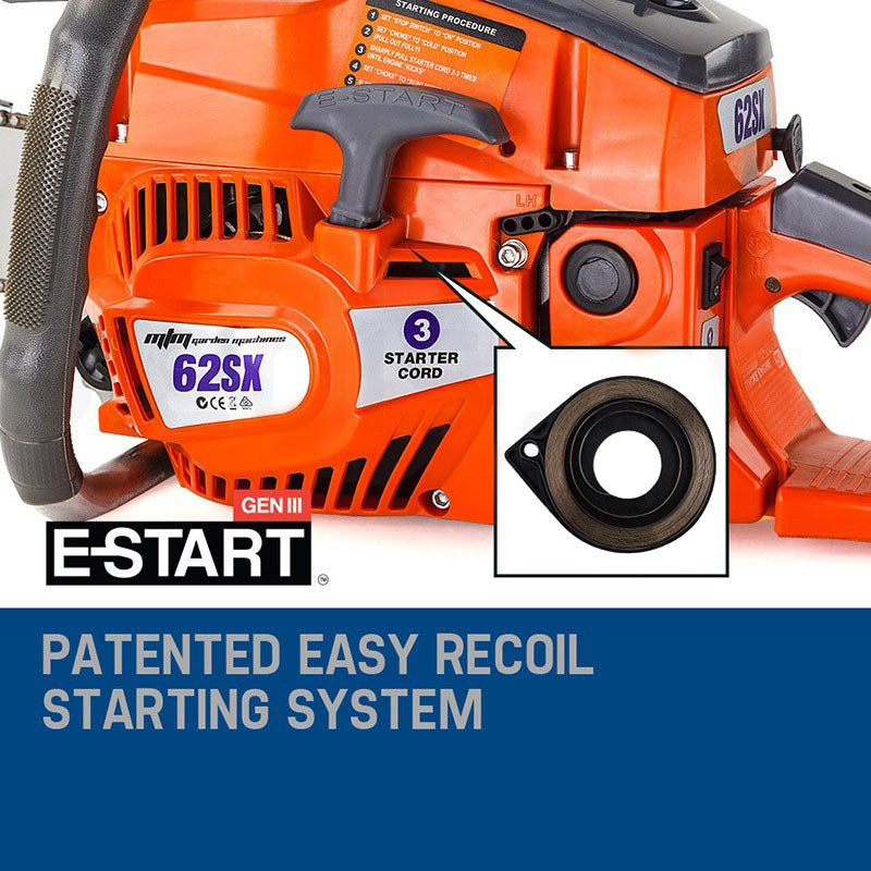 Petrol Commercial Chainsaw 0.56m Bar, E-Start for Tree Pruning and Cutting