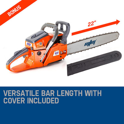Petrol Commercial Chainsaw 0.56m Bar, E-Start for Tree Pruning and Cutting
