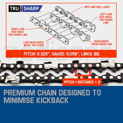Petrol Commercial Chainsaw 0.55m Bar E-Start for Tree Pruning & Cutting