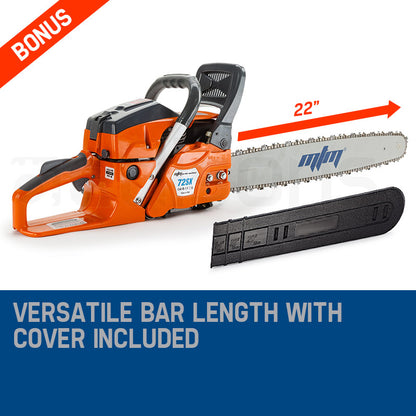 Petrol Commercial Chainsaw 0.55m Bar E-Start for Tree Pruning & Cutting