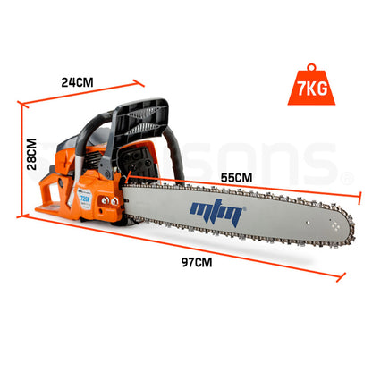 Petrol Commercial Chainsaw 0.55m Bar E-Start for Tree Pruning & Cutting