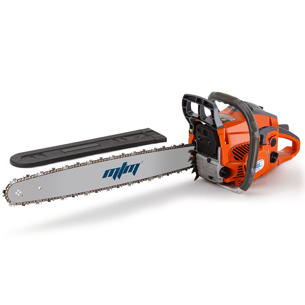 Petrol Chainsaw 0.5m Bar E-Start, 4.1HP, Anti-Vibration & Safety Brake