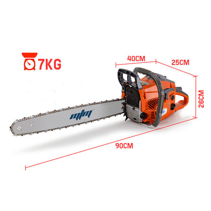 Petrol Chainsaw 0.5m Bar E-Start, 4.1HP, Anti-Vibration & Safety Brake