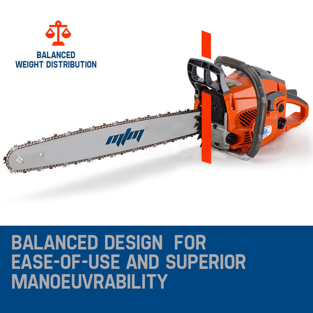Petrol Chainsaw 0.5m Bar E-Start, 4.1HP, Anti-Vibration & Safety Brake