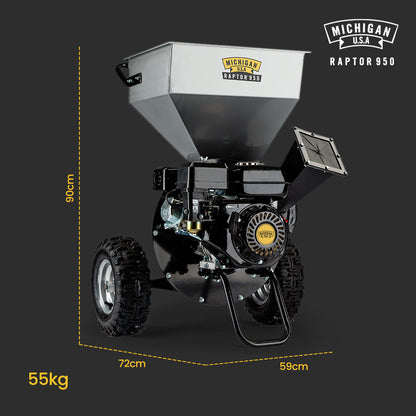 7HP 212cc Gas Wood Chipper Shredder Mulcher, 12m Wheels, 76mm Capacity