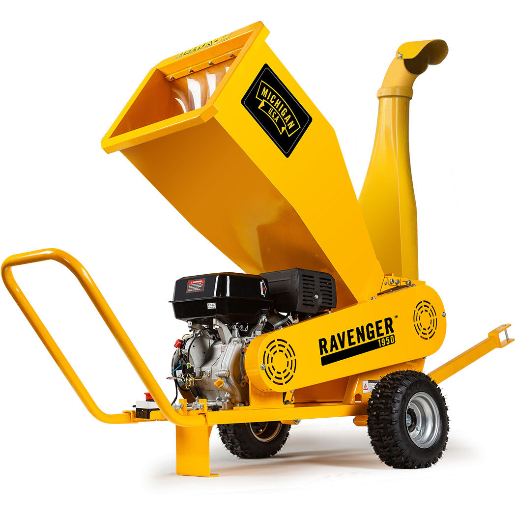 18HP 420cc Petrol Wood Chipper, Towable Tree Mulcher - Ravenger 1950 Series III