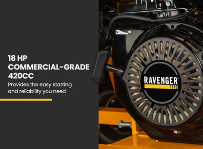 18HP 420cc Petrol Wood Chipper, Towable Tree Mulcher - Ravenger 1950 Series III