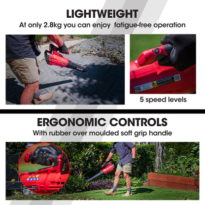 Cordless Whipper Snipper & Leaf Blower Kit with 20V Battery and Fast Charger