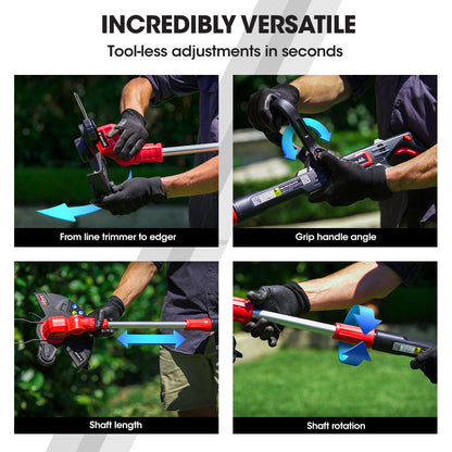 Cordless Whipper Snipper & Leaf Blower Kit with 20V Battery and Fast Charger