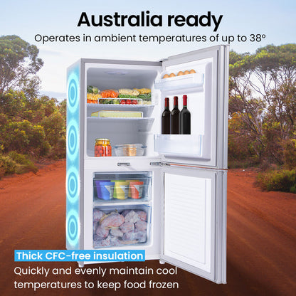 119L Portable Fridge Freezer, 12V/24V/240V for Motorhome and Caravan, Silver