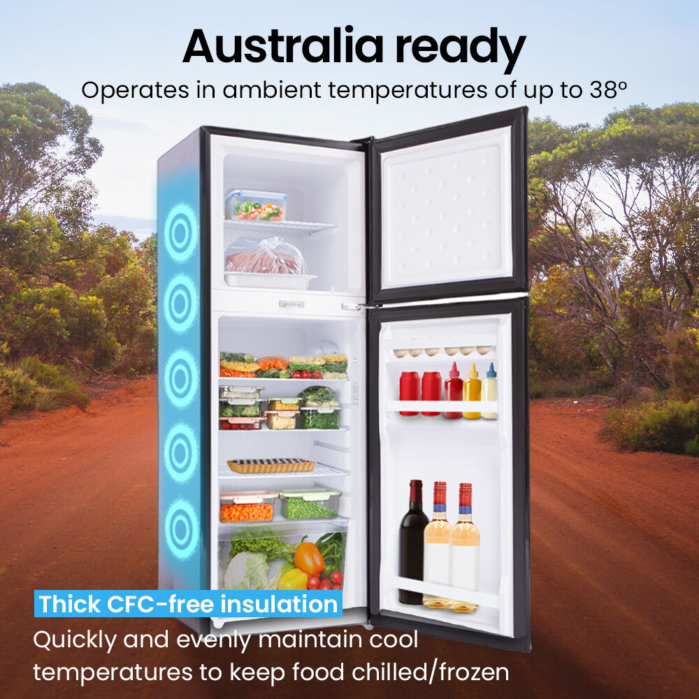 142L Portable Fridge Freezer, 12V/24V/240V for Motorhomes & Caravans, Black