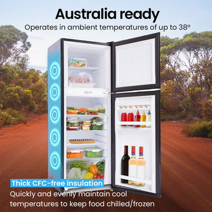 142L Portable Fridge Freezer, 12V/24V/240V for Motorhomes & Caravans, Black