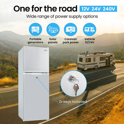 142L Portable Fridge Freezer - 0.3m/0.6m/240V for RVs & Off-Grid Living, Silver