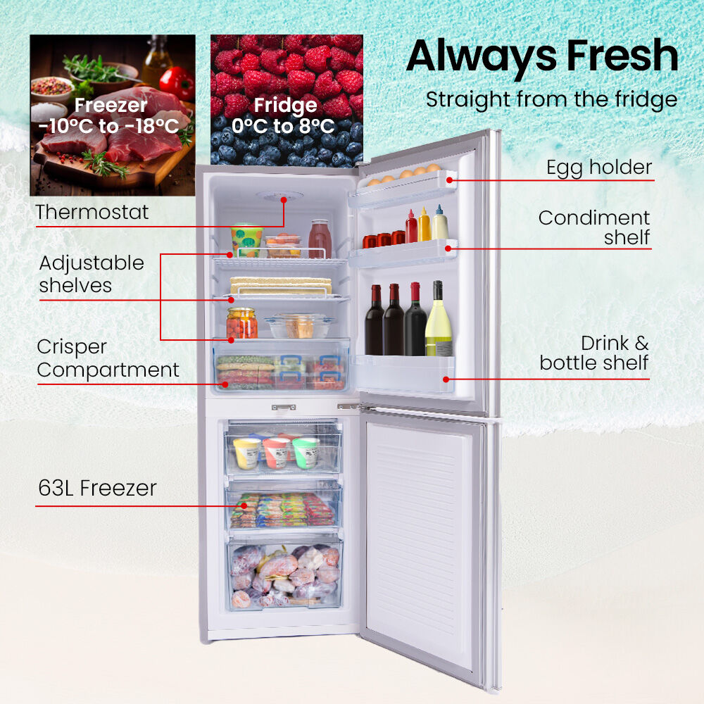 160L Portable Upright Fridge/Freezer, 12V/24V/240V for RVs and Cabins, Silver