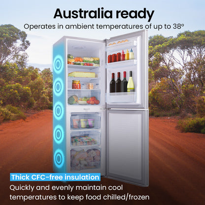 160L Portable Upright Fridge/Freezer, 12V/24V/240V for RVs and Cabins, Silver