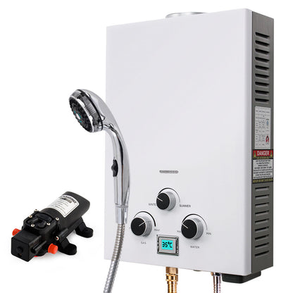 Portable Gas Outdoor Hot Water System with 12V Pump and Shower Head, 6kg